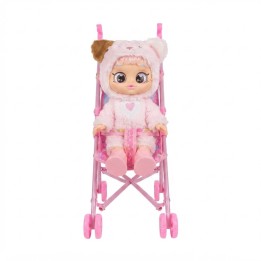 Muñeca Bebé Ojos Grandes Y Coche Paseador Plegable