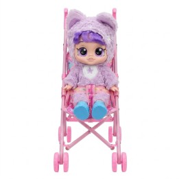 Muñeca Bebé Ojos Grandes Y Coche Paseador Plegable