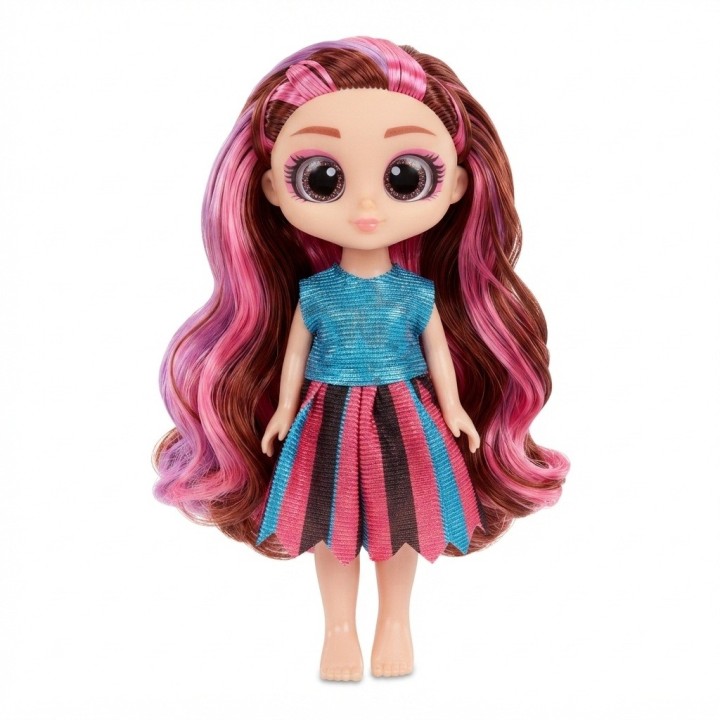 Muñeca Cabello Largo Ojos Grandes Y Violín De Juguete