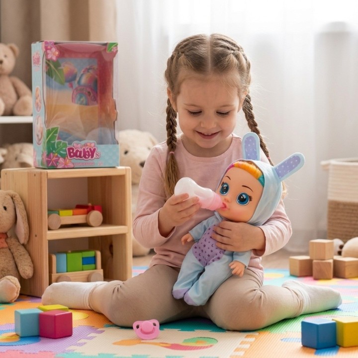 Muñeca Bebé Ojos Grandes Con Pijama De Fantasía