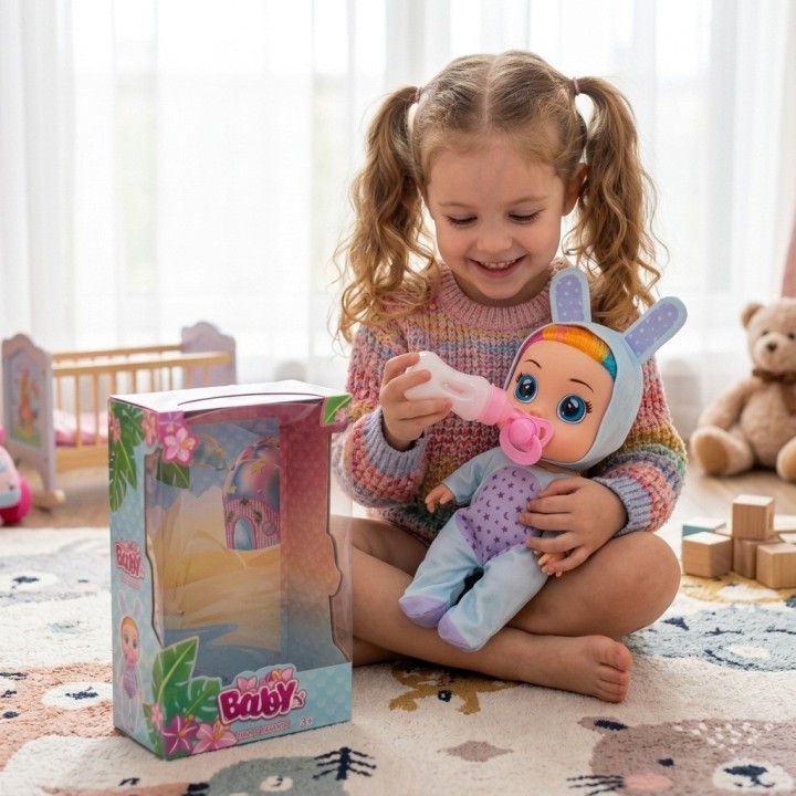 Muñeca Bebé Ojos Grandes Con Pijama De Fantasía