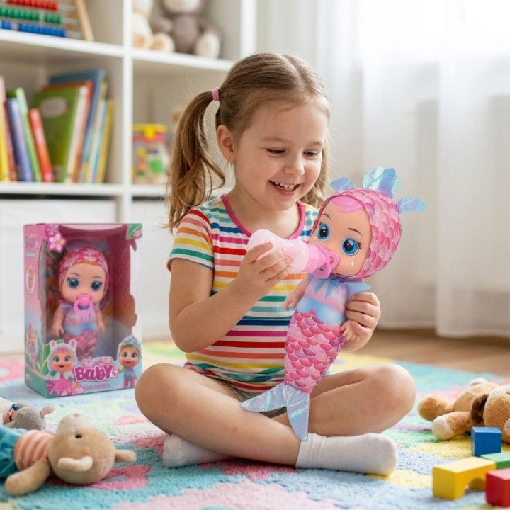 Muñeca Bebé Ojos Grandes Con Pijama De Fantasía
