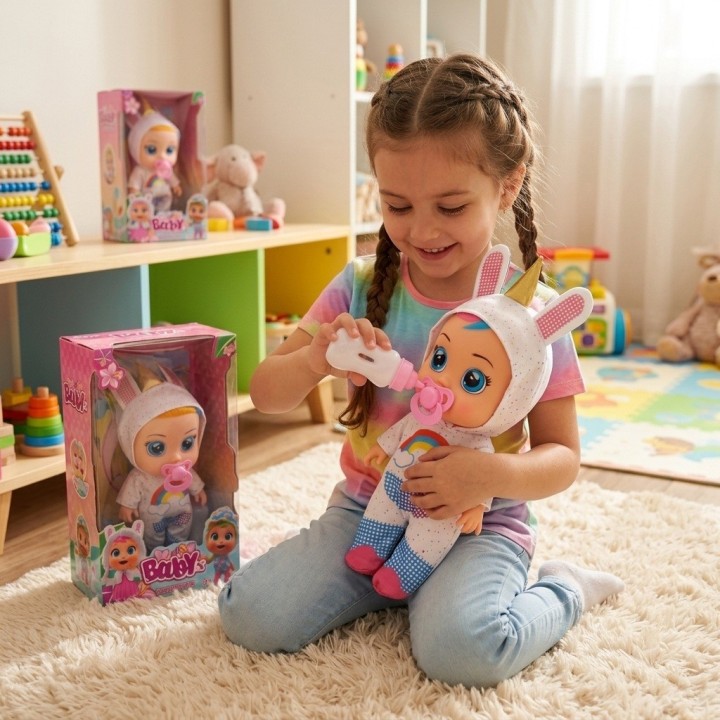 Muñeca Bebé Ojos Grandes Con Pijama De Fantasía