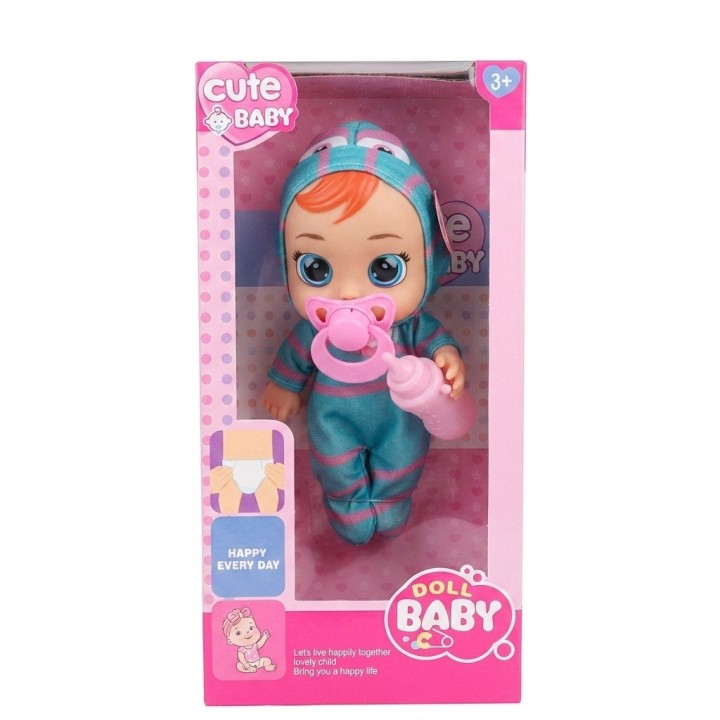 Muñeca Bebé Ojos Grandes Pijama Animalito Y Accesorios