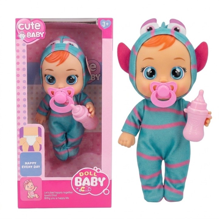 Muñeca Bebé Ojos Grandes Pijama Animalito Y Accesorios