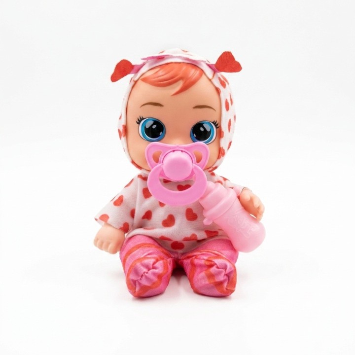 Muñeca Bebé Ojos Grandes Pijama Animalito Y Accesorios