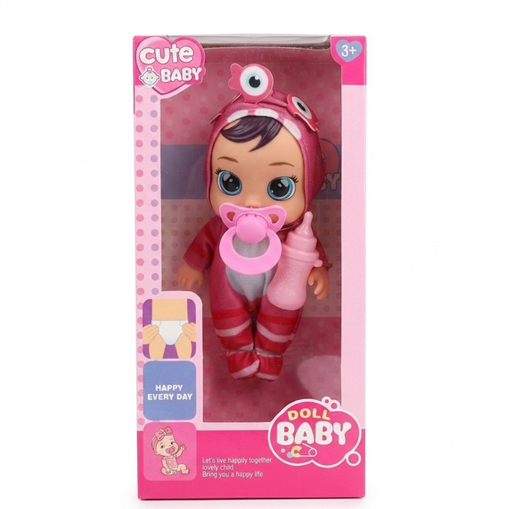Muñeca Bebé Ojos Grandes Pijama Animalito Y Accesorios