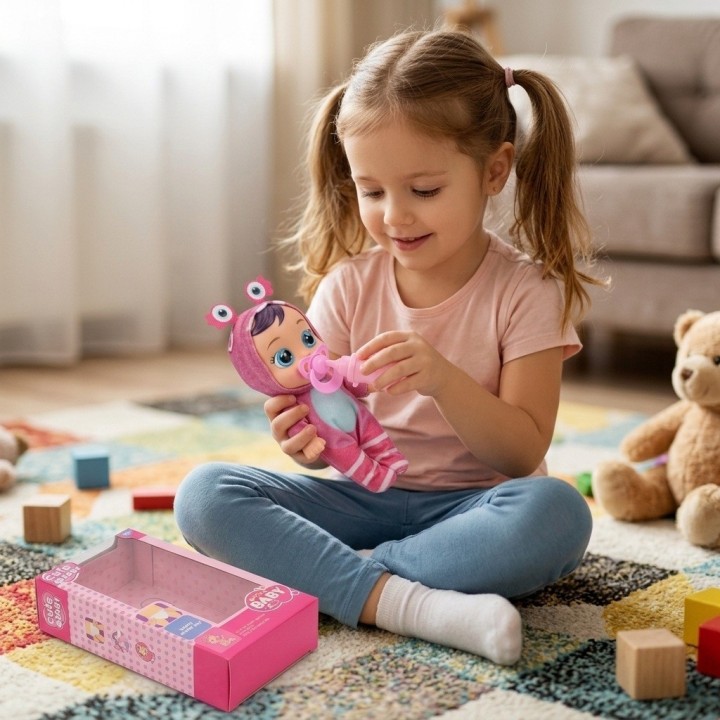 Muñeca Bebé Ojos Grandes Pijama Animalito Y Accesorios