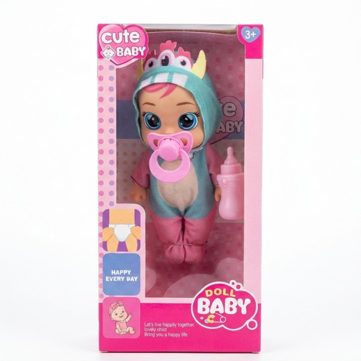 Muñeca Bebé Ojos Grandes Pijama Animalito Y Accesorios