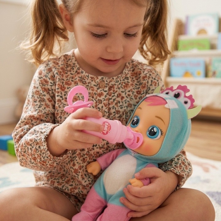 Muñeca Bebé Ojos Grandes Pijama Animalito Y Accesorios