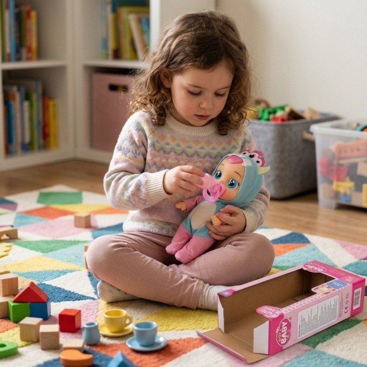 Muñeca Bebé Ojos Grandes Pijama Animalito Y Accesorios