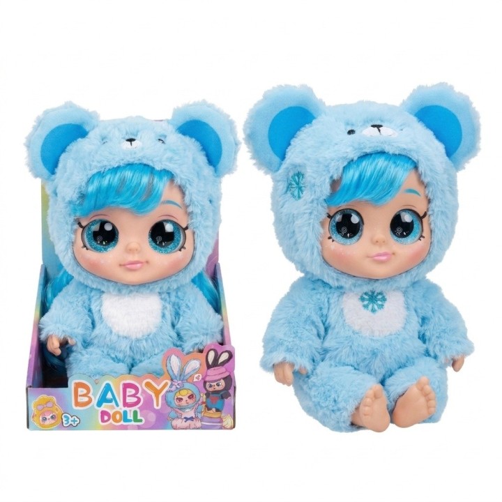Muñeca Bebé Ojos Grandes Pijama De Peluche