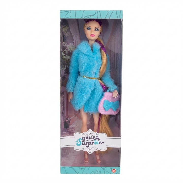 Muñeca Fashion Con Abrigo De Peluche Y Accesorios