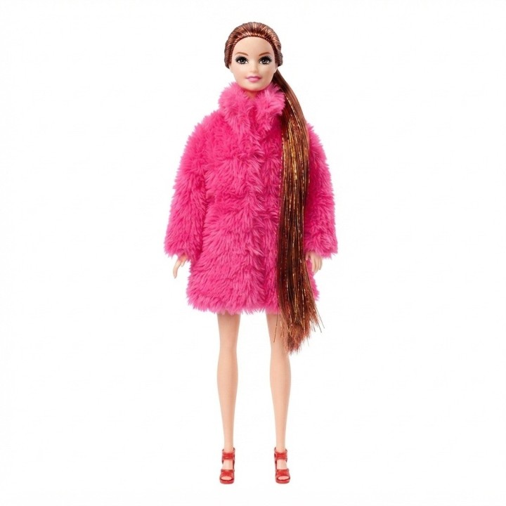 Muñeca Fashion Con Abrigo De Peluche Y Accesorios