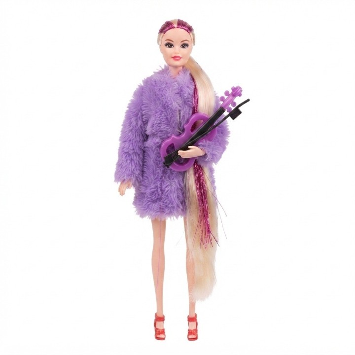 Muñeca Fashion Con Abrigo De Peluche Y Accesorios