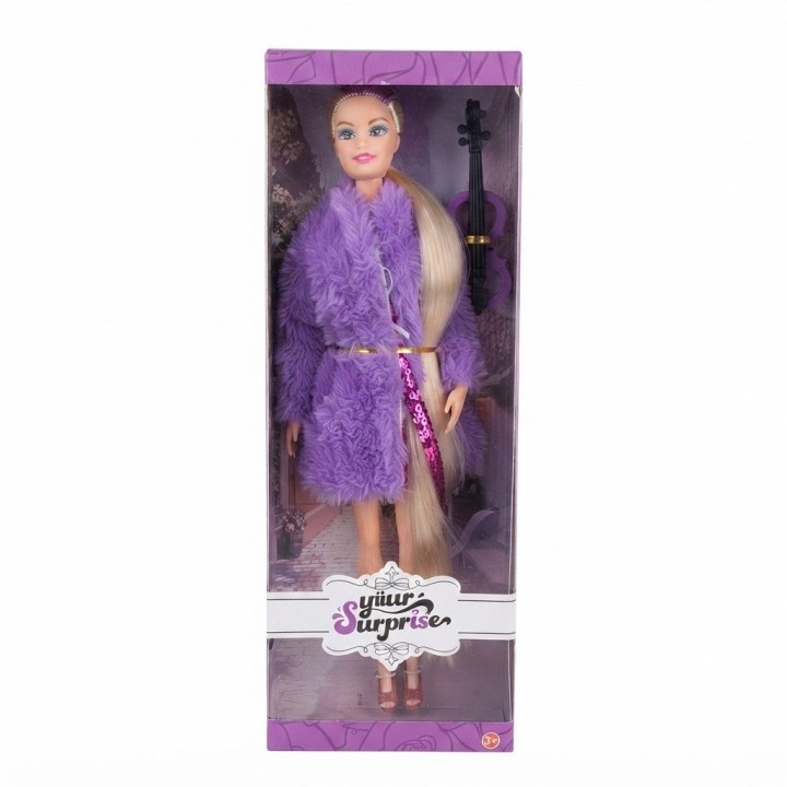 Muñeca Fashion Con Abrigo De Peluche Y Accesorios