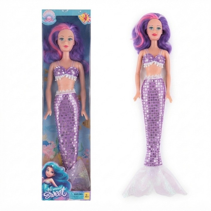 Muñeca Sirena Gigante Con Lentejuelas