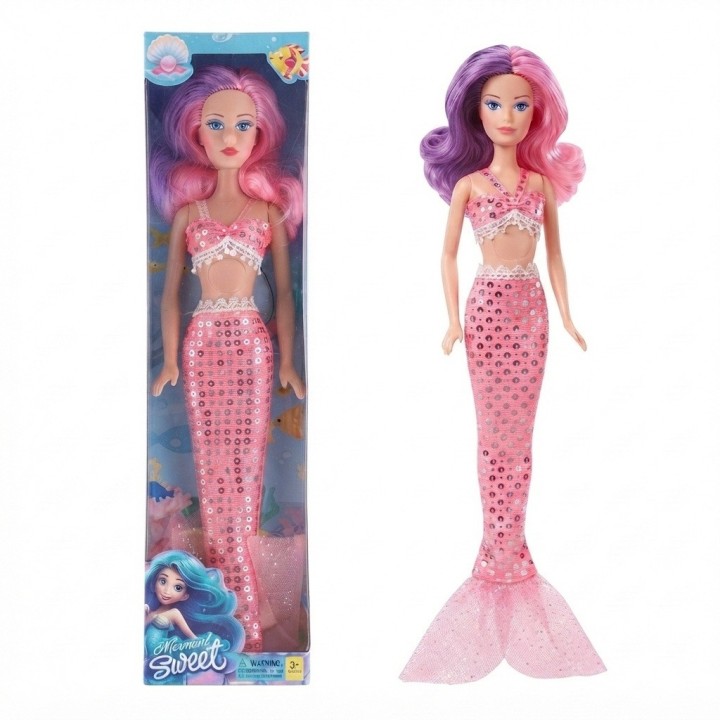 Muñeca Sirena Gigante Con Lentejuelas