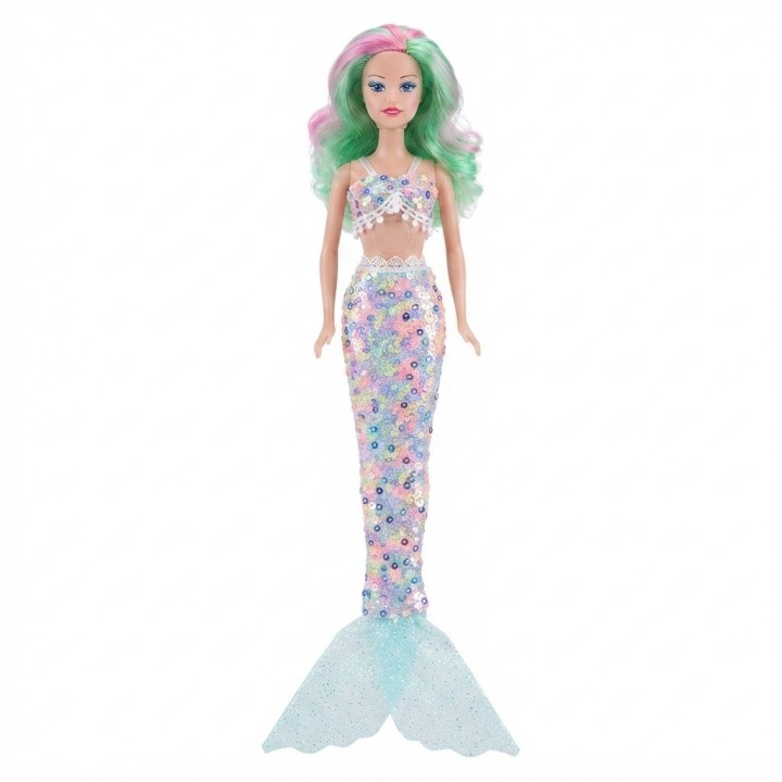 Muñeca Sirena Gigante Con Lentejuelas