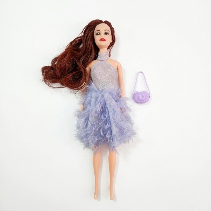 Muñeca De Moda Vestido Felpa Y Bolso Cámara