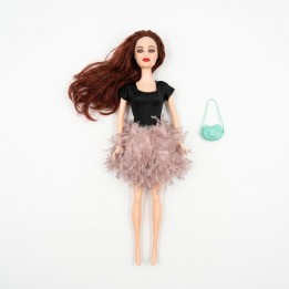 Muñeca De Moda Vestido Felpa Y Bolso Cámara