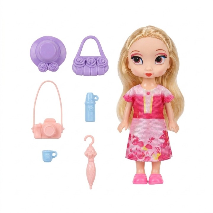 Mini Muñeca Princesa De Viaje Con Set De Accesorios
