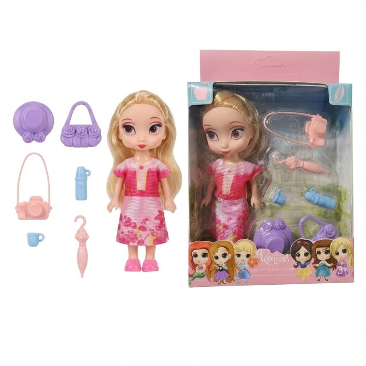 Mini Muñeca Princesa De Viaje Con Set De Accesorios