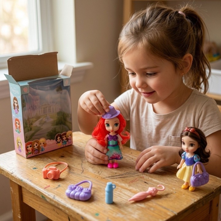 Mini Muñeca Princesa De Viaje Con Set De Accesorios