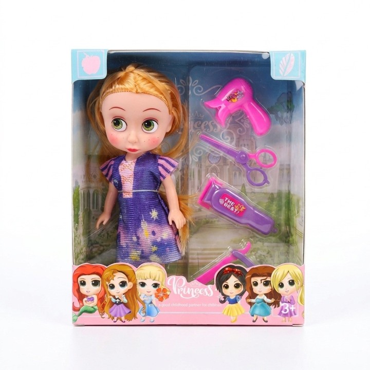 Muñeca Estilo Princesa Con Set De Peluquería Infantil
