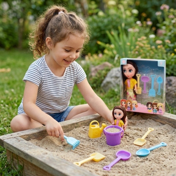 Muñeca Princesa Con Set De Juego Para Arena
