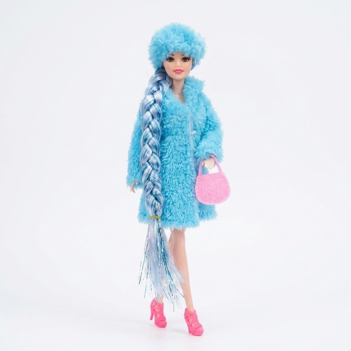 Muñeca Fashion Trenza Extra Larga Abrigo Y Accesorios