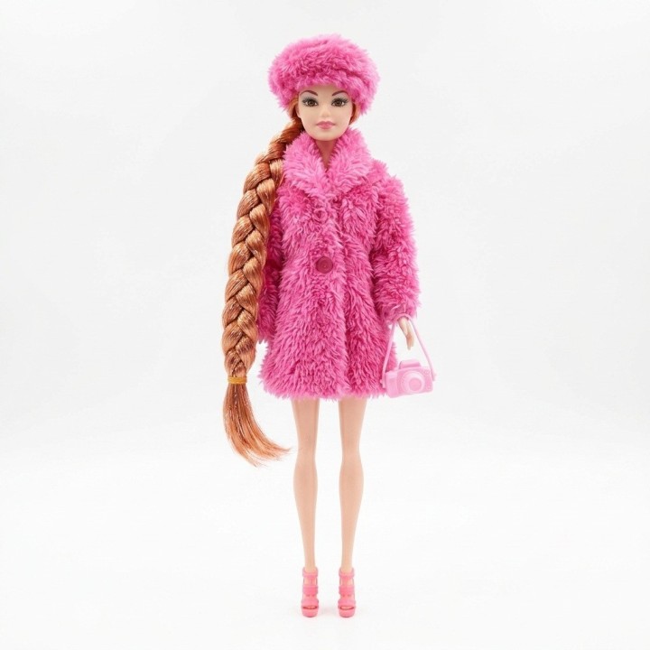 Muñeca Fashion Trenza Extra Larga Abrigo Y Accesorios