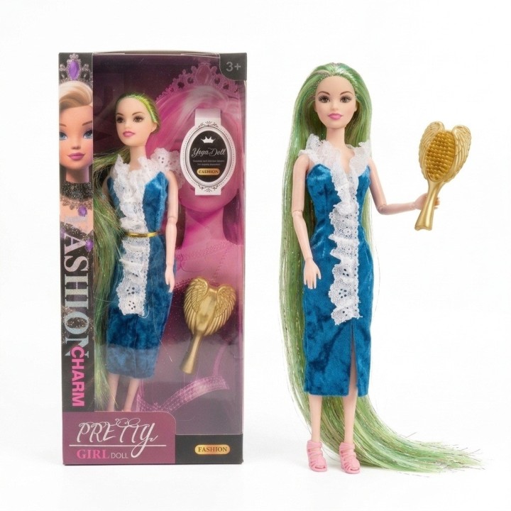 Muñeca Articulada Cabello Extra Largo + Accesorios