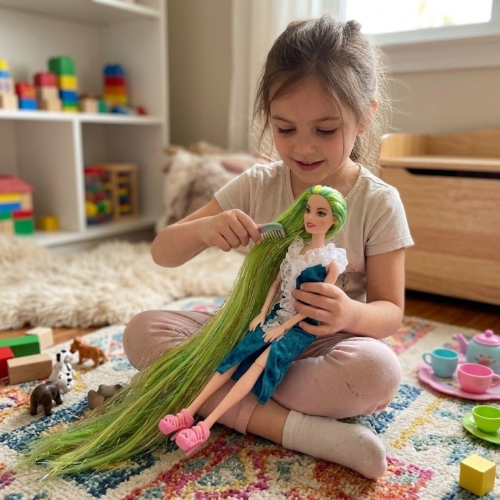 Muñeca Articulada Cabello Extra Largo + Accesorios