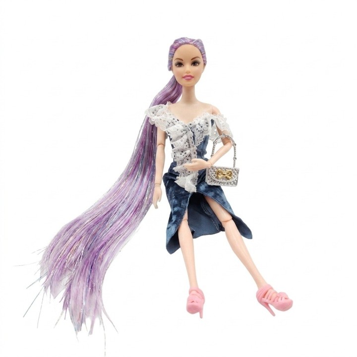 Muñeca Articulada Cabello Extra Largo + Accesorios