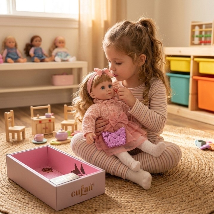 Muñeca Realista Cufan Estilo Toddler Con Lindo Vestido