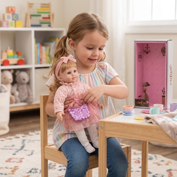 Muñeca Realista Cufan Estilo Toddler Con Lindo Vestido