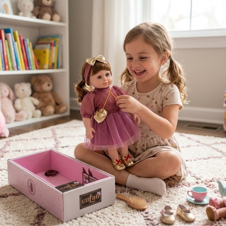 Muñeca Realista Cufan Estilo Toddler Con Lindo Vestido