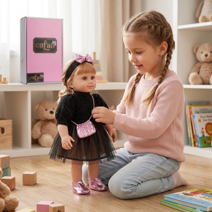 Muñeca Realista Cufan Estilo Toddler Con Lindo Vestido