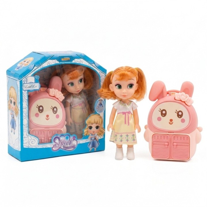 Muñeca Coleccionable Con Morral Maleta De Conejo