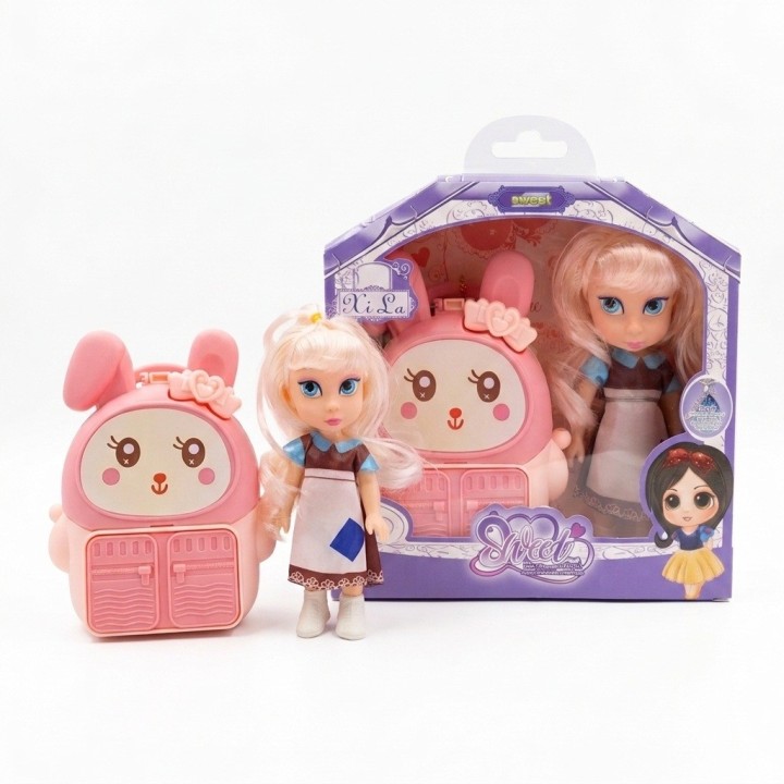 Muñeca Coleccionable Con Morral Maleta De Conejo