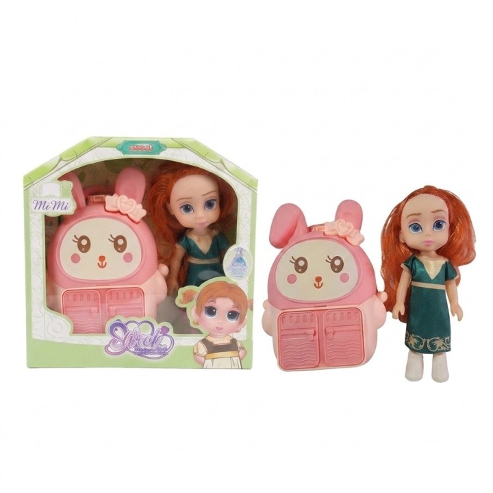 Muñeca Coleccionable Con Morral Maleta De Conejo
