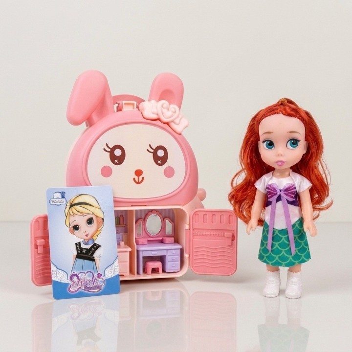 Muñeca Coleccionable Con Morral Maleta De Conejo