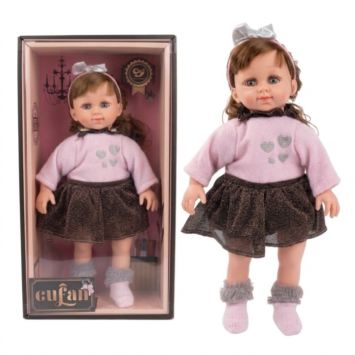 Muñeca Realista Cufan Niña Con Suéter Y Falda Brillante