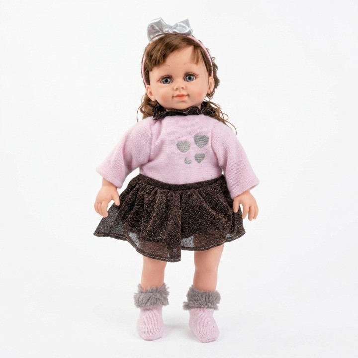 Muñeca Realista Cufan Niña Con Suéter Y Falda Brillante