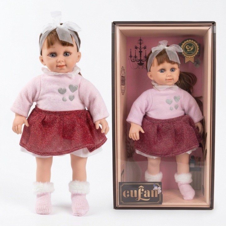 Muñeca Realista Cufan Niña Con Suéter Y Falda Brillante