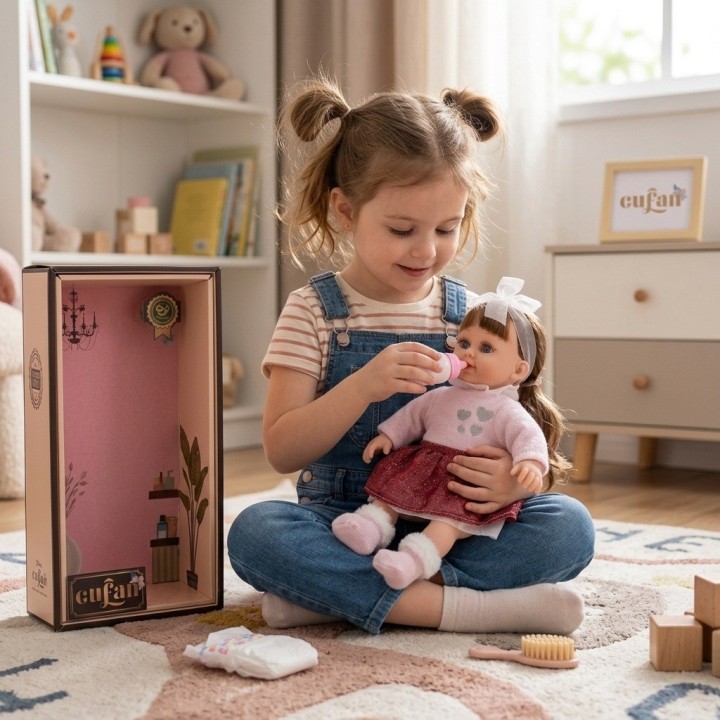 Muñeca Realista Cufan Niña Con Suéter Y Falda Brillante