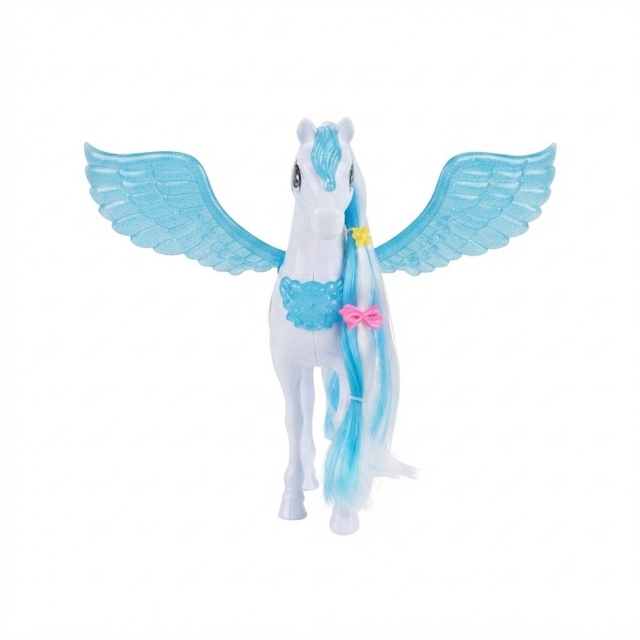 Set Muñeca Princesa Y Caballo Pegaso Alado Con Luz
