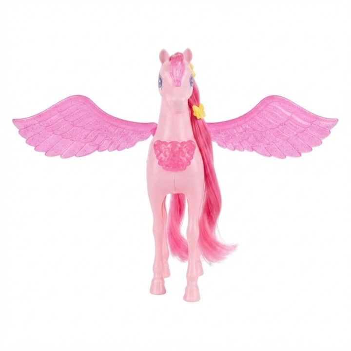 Set Muñeca Princesa Y Caballo Pegaso Alado Con Luz