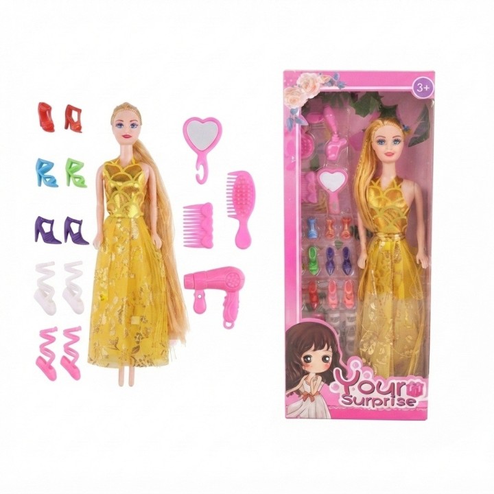 Set Muñeca Your Surprise Con 6 Pares De Zapatos Extra